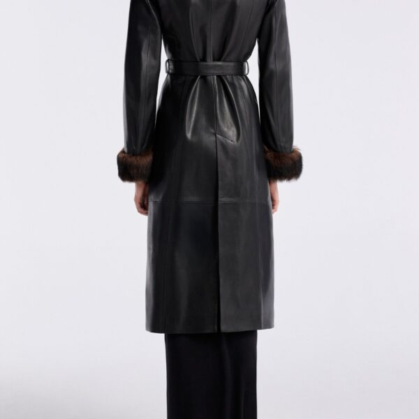 Nour Hammour Coats Color | Baez Luxe Leather Coat luxury leather Coats from Coveti