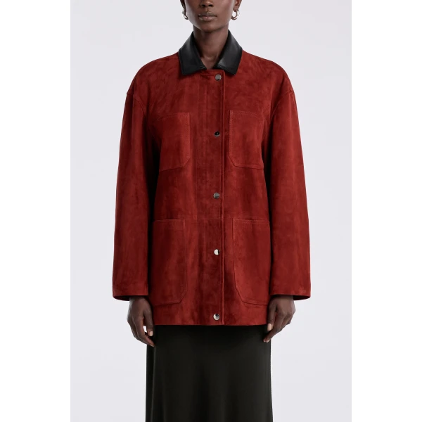 Nour Hammour Barn Modern Suede Jacket, view 2
