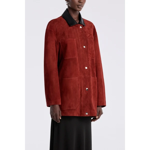 Nour Hammour Barn Modern Suede Jacket, view 3