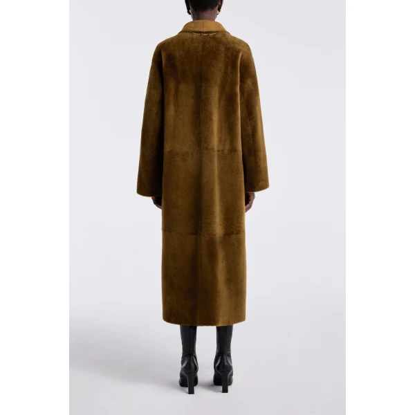 Nour Hammour Birthday Coat Merinos Draped Shearling Coat, view 4