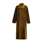 Nour Hammour Coats Color | Birthday Coat Merinos Draped Shearling Coat luxury leather Coats from Coveti