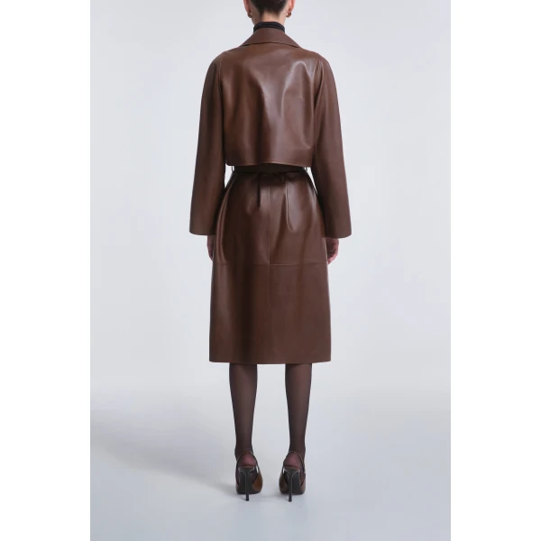 Nour Hammour Cisely Relaxed Leather Coat, view 4