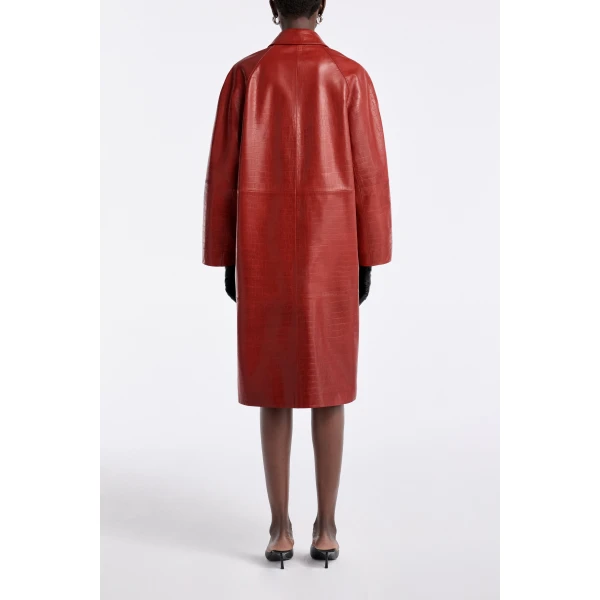 Nour Hammour Croco Embossed Day Coat Chic Day Coat, view 4