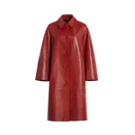 Nour Hammour Coats Color | Croco Embossed Day Coat Chic Day Coat luxury leather Coats from Coveti
