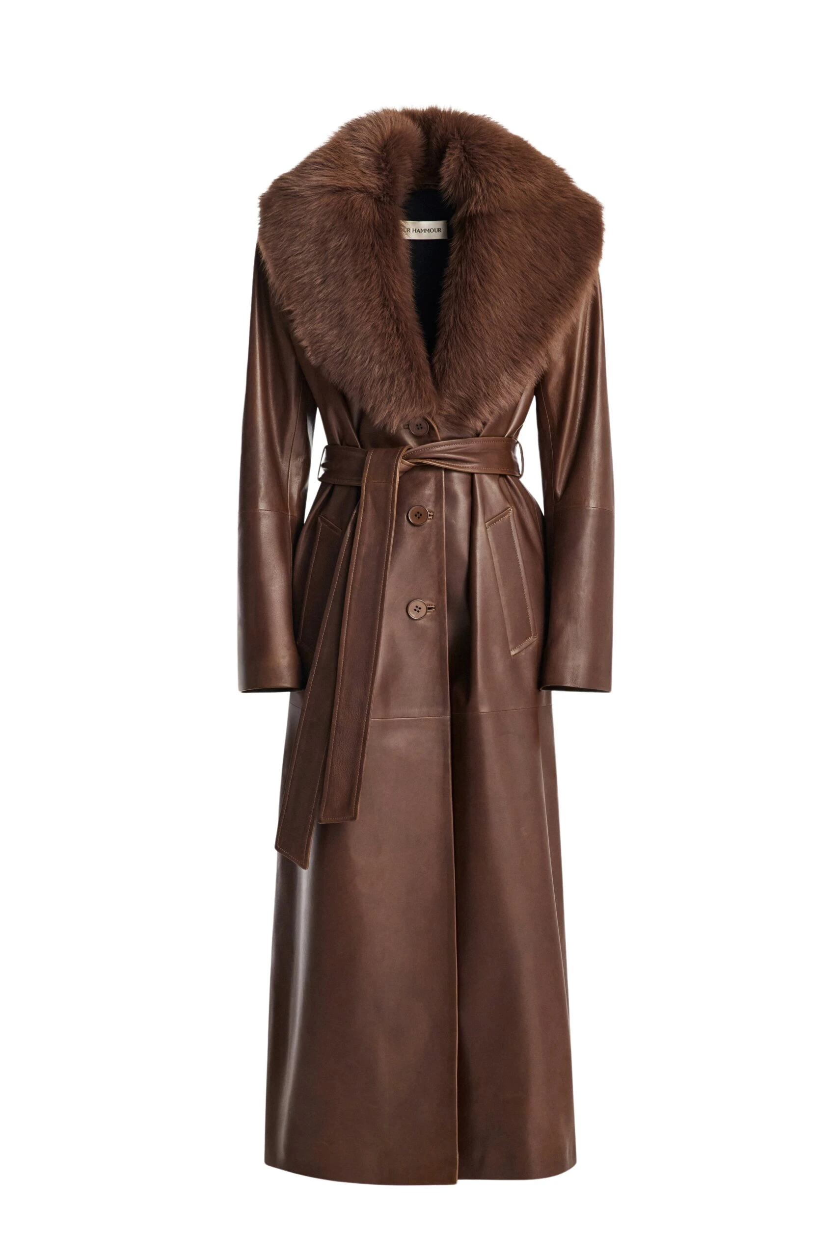 Nour-Hammour-Dakota-Glamorous-Leather-Coat-scaled95917_nobg Nour Hammour Coats Color | Dakota Glamorous Leather Coat luxury leather Coats from Coveti
