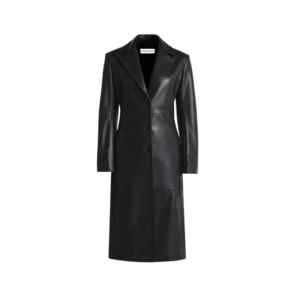Nour Hammour Coats Color | Eames Elegant Leather Coat luxury leather Coats from Coveti
