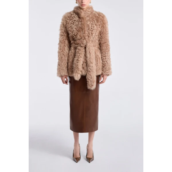 Nour Hammour Elsa Ladylike Shearling Coat, view 2