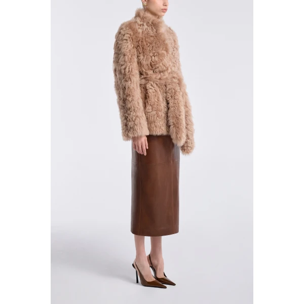 Nour Hammour Elsa Ladylike Shearling Coat, view 4