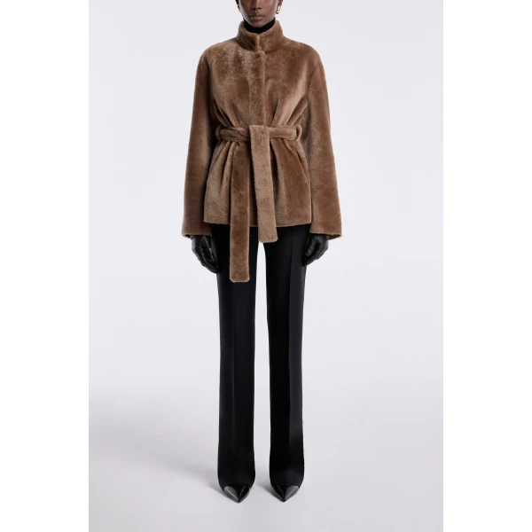 Nour Hammour Elsa Merinos Ladylike Shearling Coat, view 2