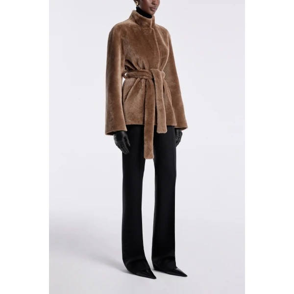 Nour Hammour Elsa Merinos Ladylike Shearling Coat, view 3