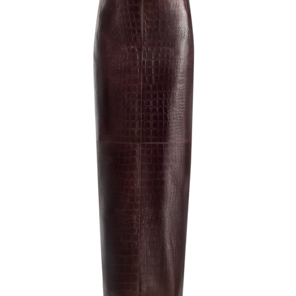 Nour Hammour Skirts Color | Elyse Croco Skirt Embossed Leather Skirt luxury leather Skirts from Coveti