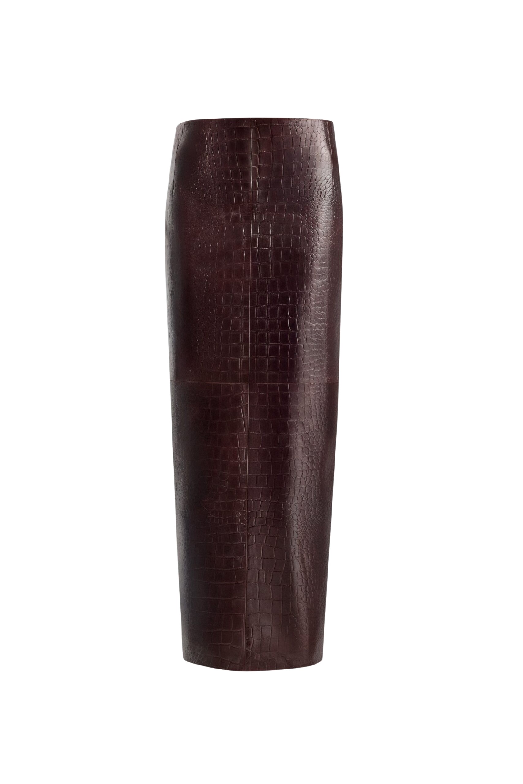 Nour Hammour Elyse Croco Skirt Embossed Leather Skirt
