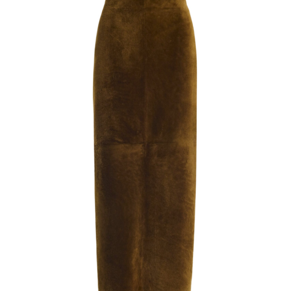 Nour Hammour Skirts Color | Elyse Shearling Velvety Shearling Skirt luxury leather Skirts from Coveti