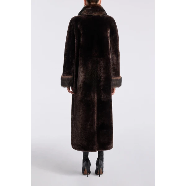 Nour Hammour Enya Rich Shearling Coat, view 4