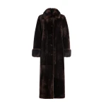 Nour Hammour Coats Color | Enya Rich Shearling Coat luxury leather Coats from Coveti
