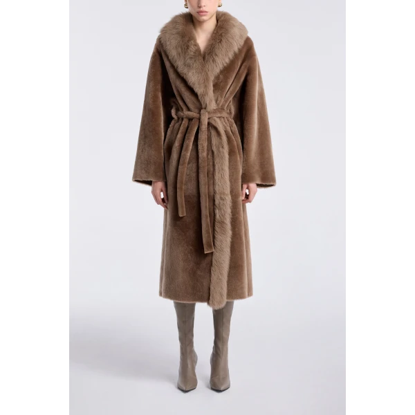 Nour Hammour Isadora Sumptuous Shearling Coat, view 2