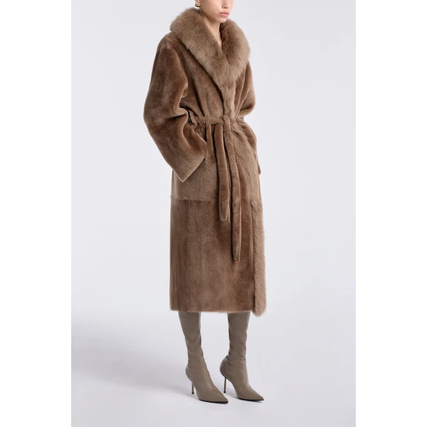 Nour Hammour Isadora Sumptuous Shearling Coat, view 3
