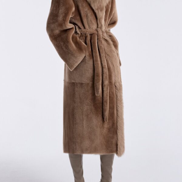 Nour Hammour Coats Color | Isadora Sumptuous Shearling Coat luxury leather Coats from Coveti