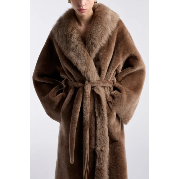 Nour Hammour Isadora Sumptuous Shearling Coat, view 5