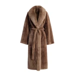 Nour Hammour Coats Color | Isadora Sumptuous Shearling Coat luxury leather Coats from Coveti