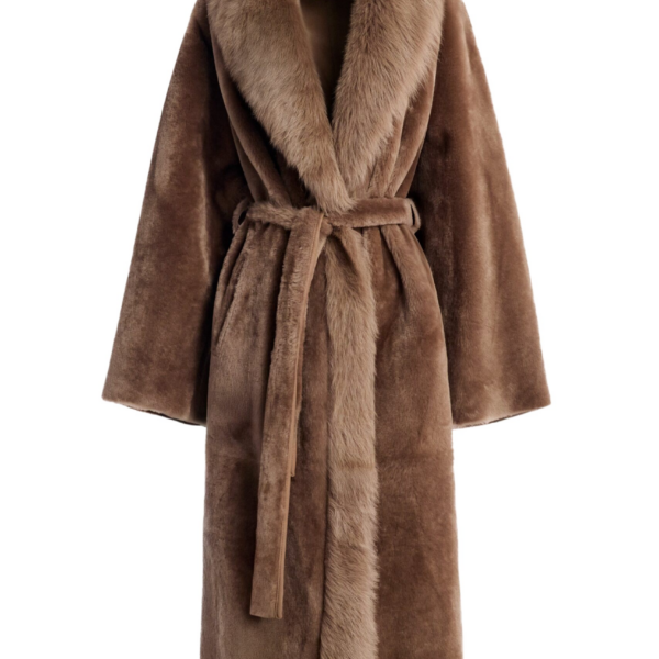 Nour Hammour Coats Color | Isadora Sumptuous Shearling Coat luxury leather Coats from Coveti