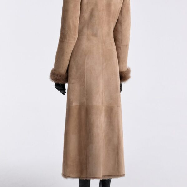 Nour Hammour Coats Color | Joni Off-duty Shearling Essential Coat luxury leather Coats from Coveti
