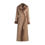 Nour Hammour Coats Color | Joni Off-duty Shearling Essential Coat luxury leather Coats from Coveti