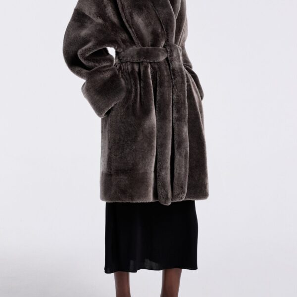 Nour Hammour Coats Color | Juno Luxurious Robe Coat luxury leather Coats from Coveti