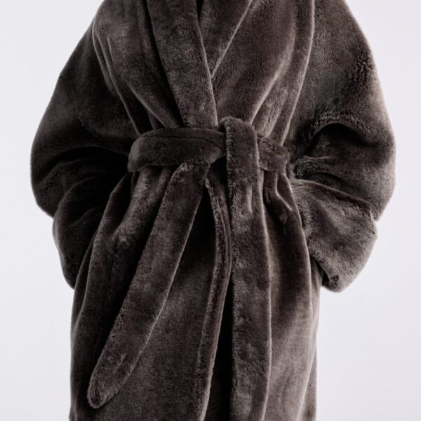 Nour Hammour Coats Color | Juno Luxurious Robe Coat luxury leather Coats from Coveti