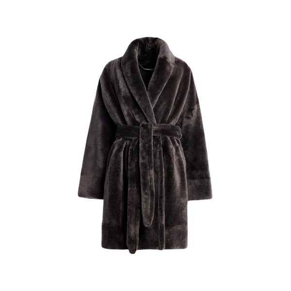 Nour Hammour Coats Color | Juno Luxurious Robe Coat luxury leather Coats from Coveti