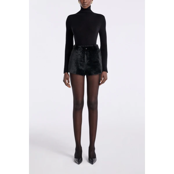 Nour Hammour Leontine Shearling Cozy Shearling Shorts, view 2
