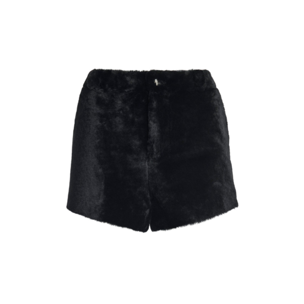 Nour Hammour Shorts Color | Leontine Shearling Cozy Shearling Shorts luxury leather Shorts from Coveti