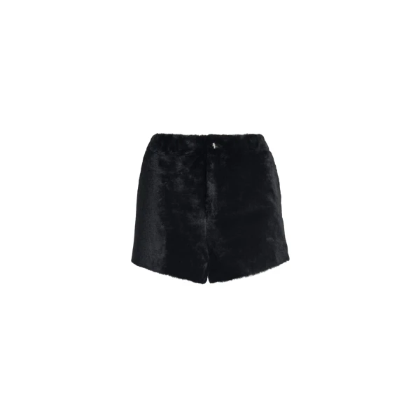Nour Hammour Shorts Color | Leontine Shearling Cozy Shearling Shorts luxury leather Shorts from Coveti