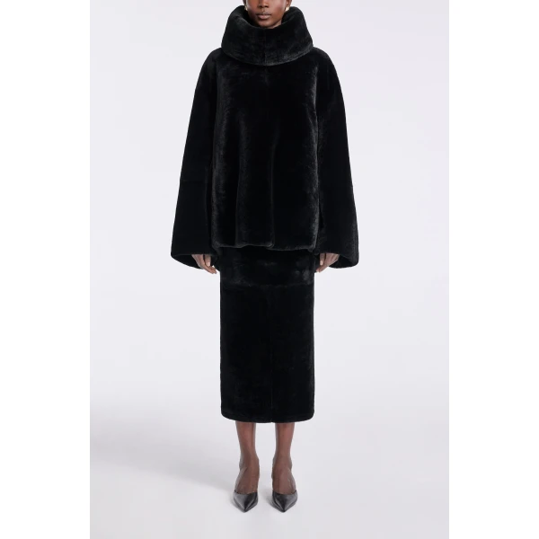 Nour Hammour Knitwear Color | Lodge Decadent Shearling Pull luxury leather Knitwear from Coveti