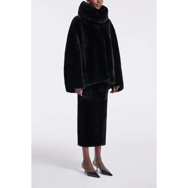 Nour Hammour Knitwear Color | Lodge Decadent Shearling Pull luxury leather Knitwear from Coveti