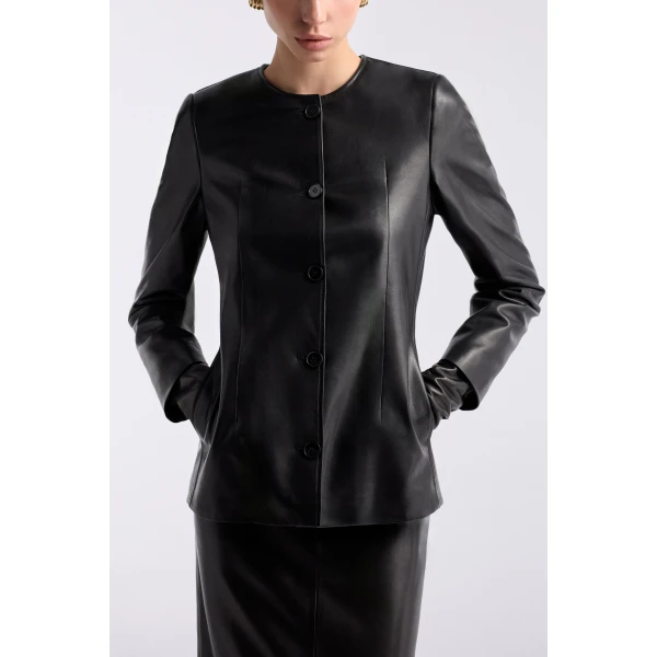 Nour Hammour Maud Chic Collarless Blazer, view 5