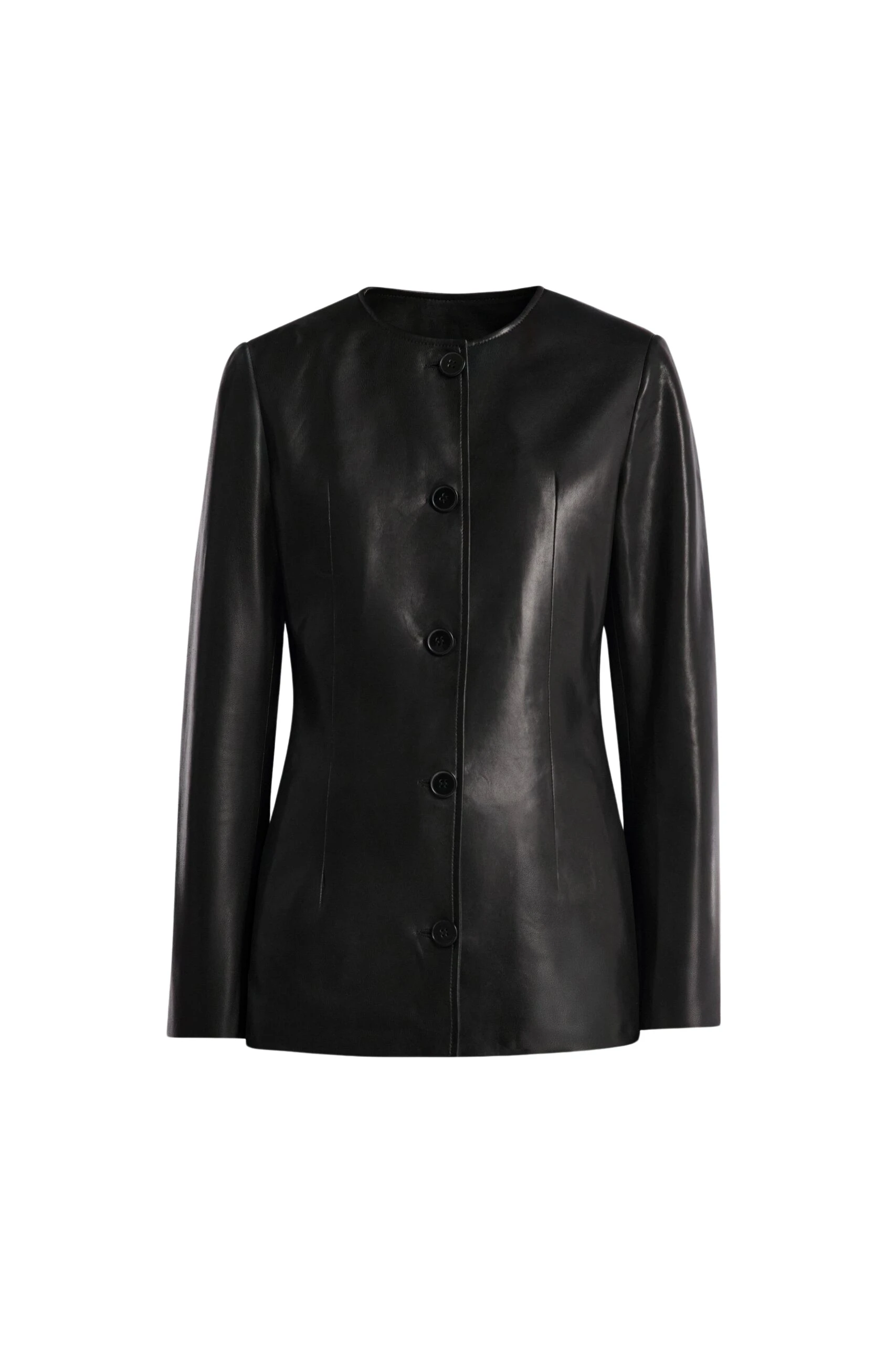 Nour-Hammour-Maud-Chic-Collarless-Blazer-scaled15625_nobg Nour Hammour Jackets Color | Maud Chic Collarless Blazer luxury leather Jackets from Coveti