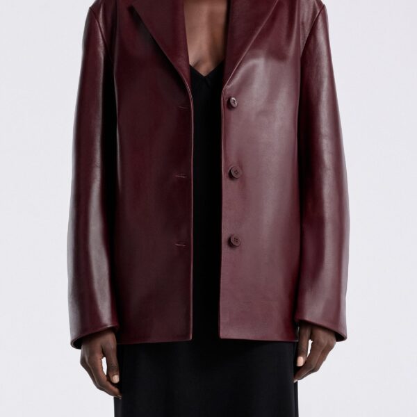 Nour Hammour Jackets Color | Opus Relaxed Leather Blazer luxury leather Jackets from Coveti