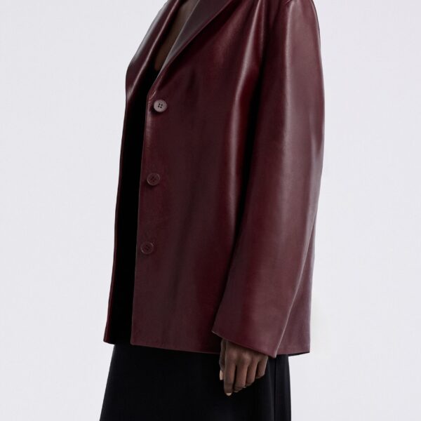 Nour Hammour Jackets Color | Opus Relaxed Leather Blazer luxury leather Jackets from Coveti