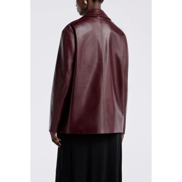Nour Hammour Opus Relaxed Leather Blazer, view 4