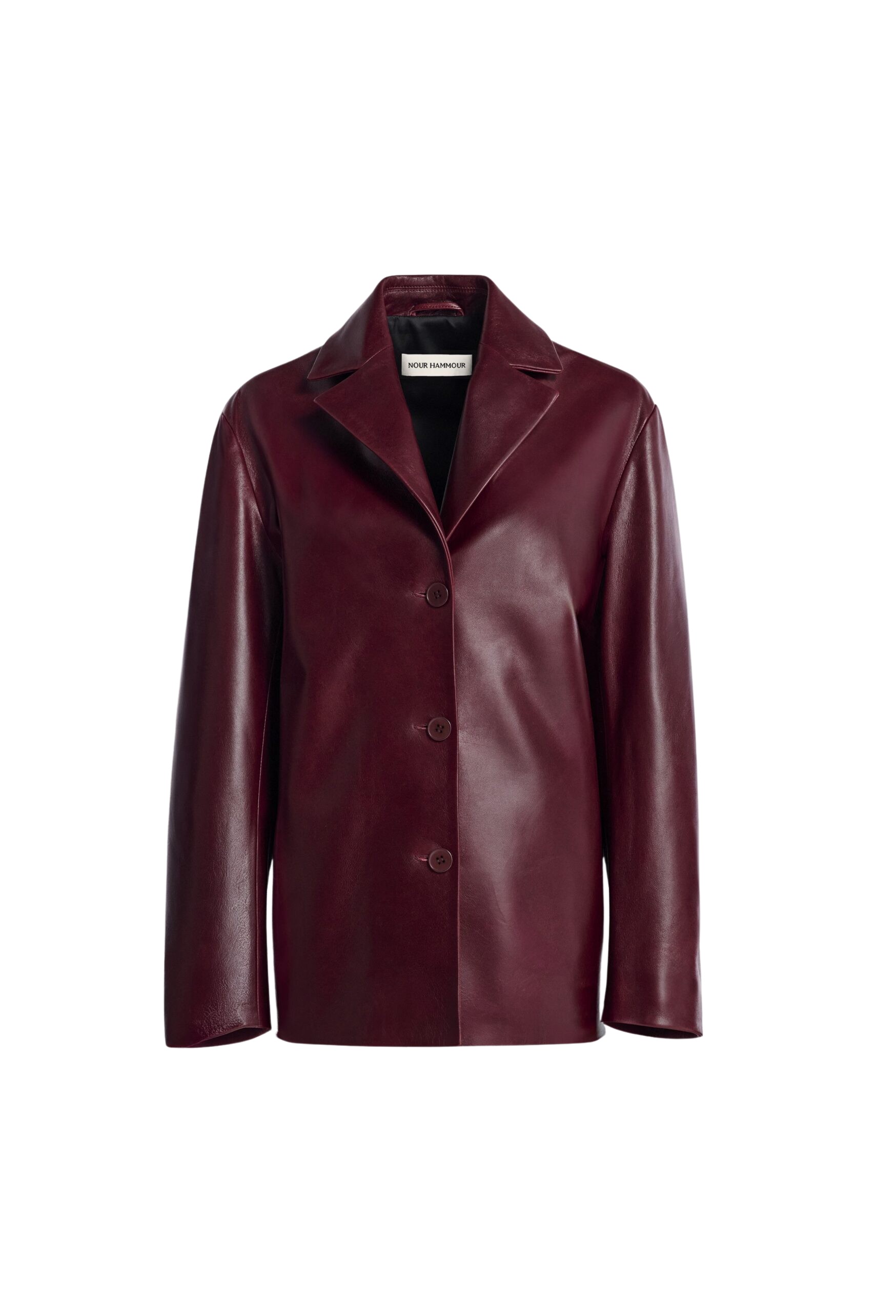 Nour Hammour Opus Relaxed Leather Blazer