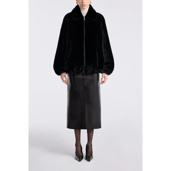 Nour Hammour Plush Bomber Cozy Bomber Jacket, view 2