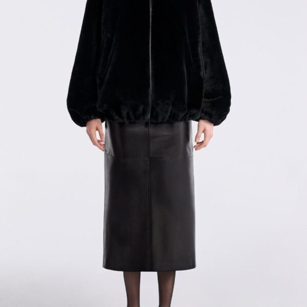 Nour Hammour Jackets Color | Plush Bomber Cozy Bomber Jacket luxury leather Jackets from Coveti