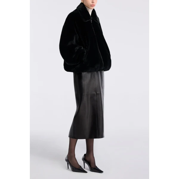 Nour Hammour Plush Bomber Cozy Bomber Jacket, view 3