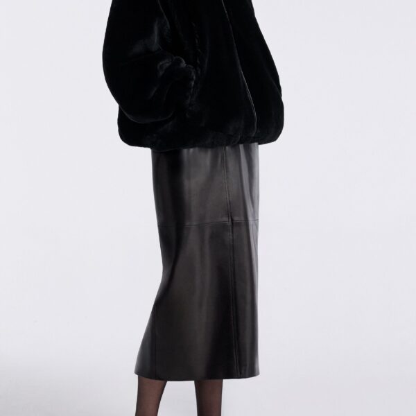 Nour Hammour Jackets Color | Plush Bomber Cozy Bomber Jacket luxury leather Jackets from Coveti