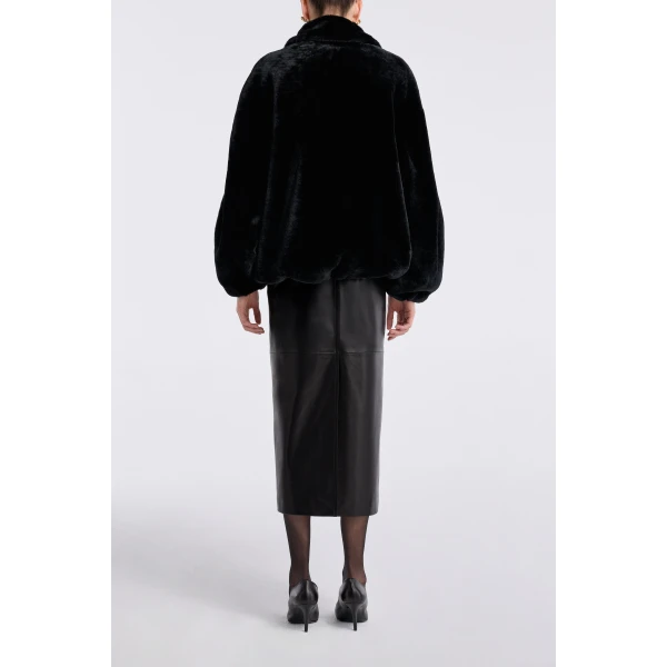 Nour Hammour Plush Bomber Cozy Bomber Jacket, view 4