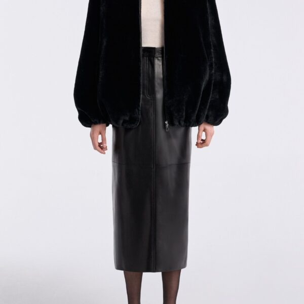 Nour Hammour Jackets Color | Plush Bomber Cozy Bomber Jacket luxury leather Jackets from Coveti