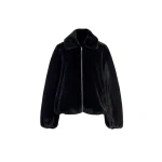 Nour Hammour Jackets Color | Plush Bomber Cozy Bomber Jacket luxury leather Jackets from Coveti