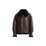 Nour Hammour Jackets Color | Portia Modern Shearling Aviator Jacket luxury leather Jackets from Coveti