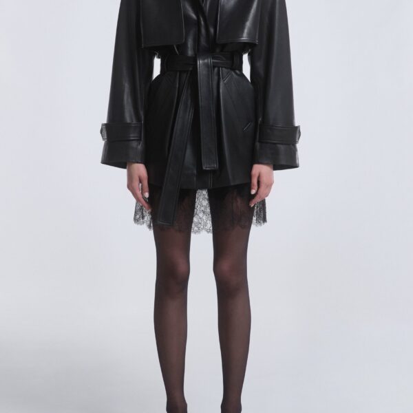 Nour Hammour Jackets Color | Priya Sculpted Leather Jacket luxury leather Jackets from Coveti